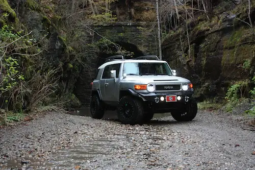 Toyota fj in the forest